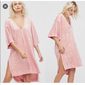 NWT Free People Pink Velvet Tunic
